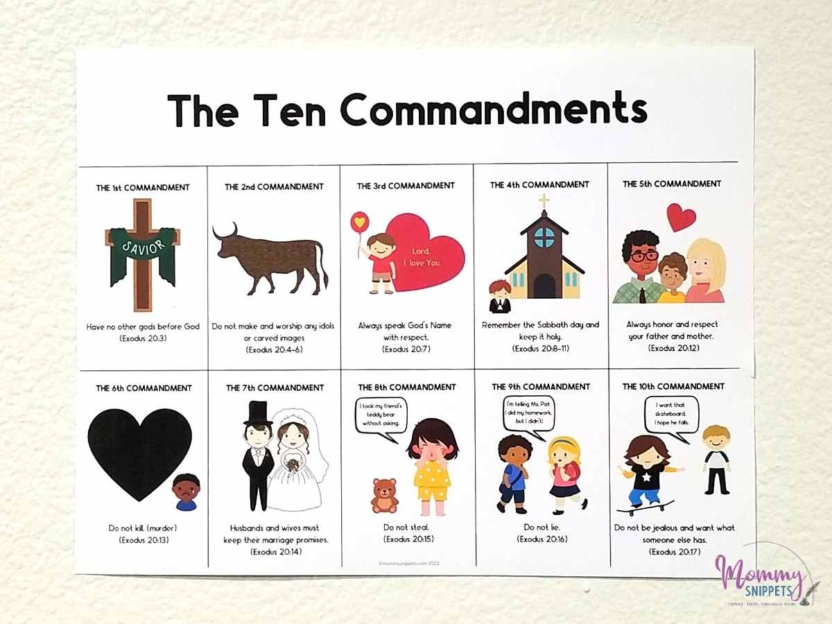 Ten Commandments Printable
