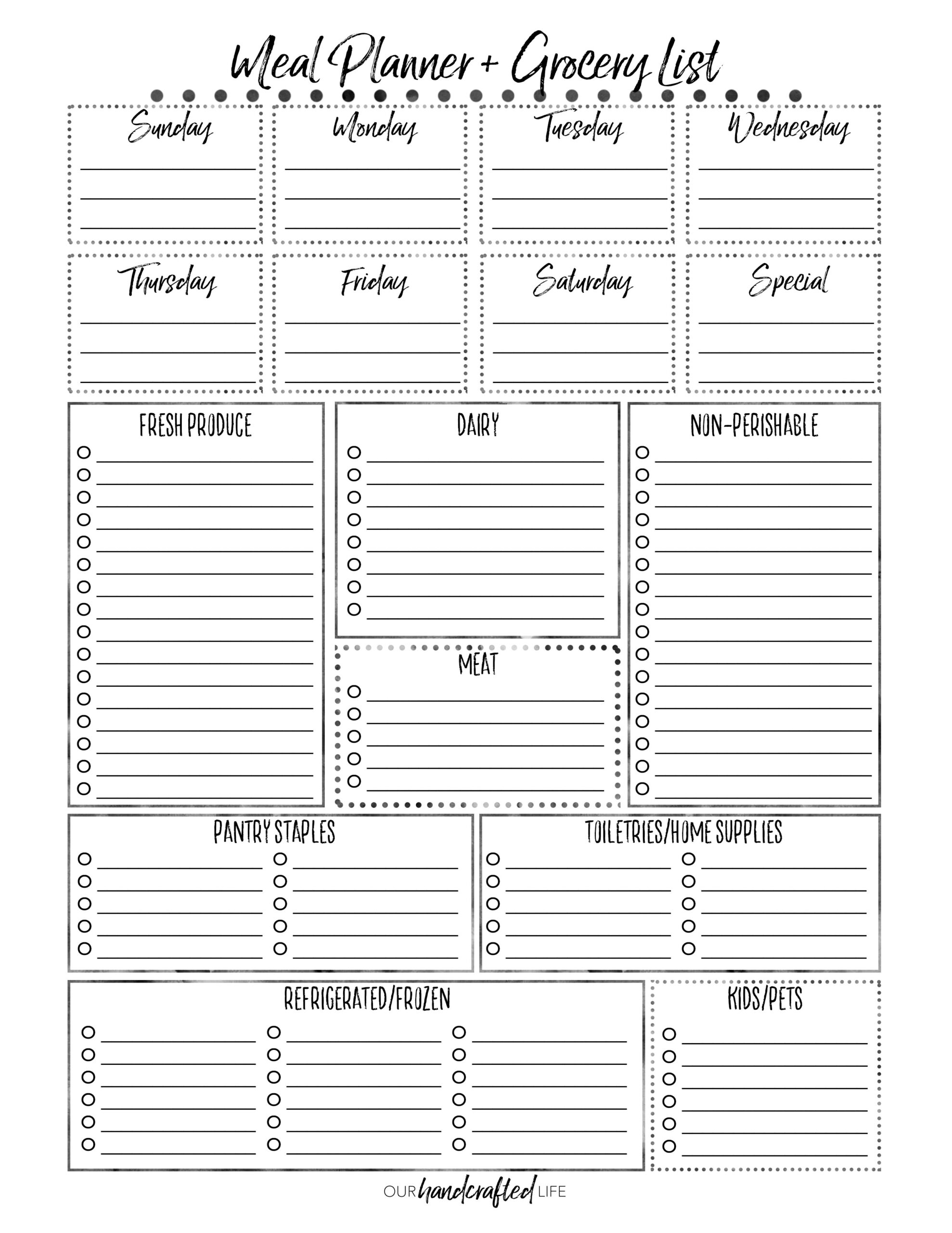 meal planner printable