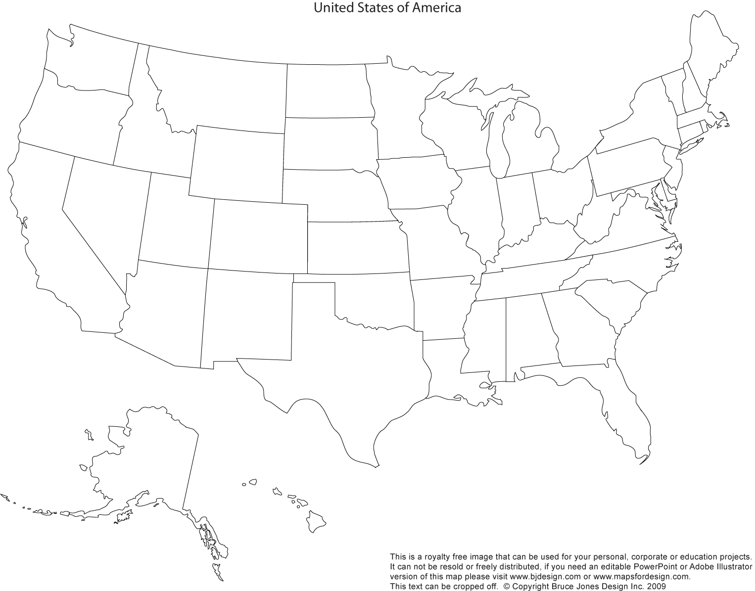 Map Of Usa Printable Blank