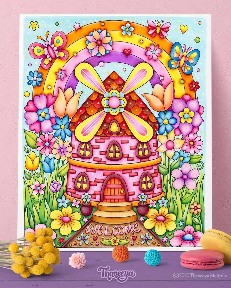 Whimsical Worlds Coloring Pages Set Of 10 Printable Coloring Pages For Adults And Teens Art Is Fun