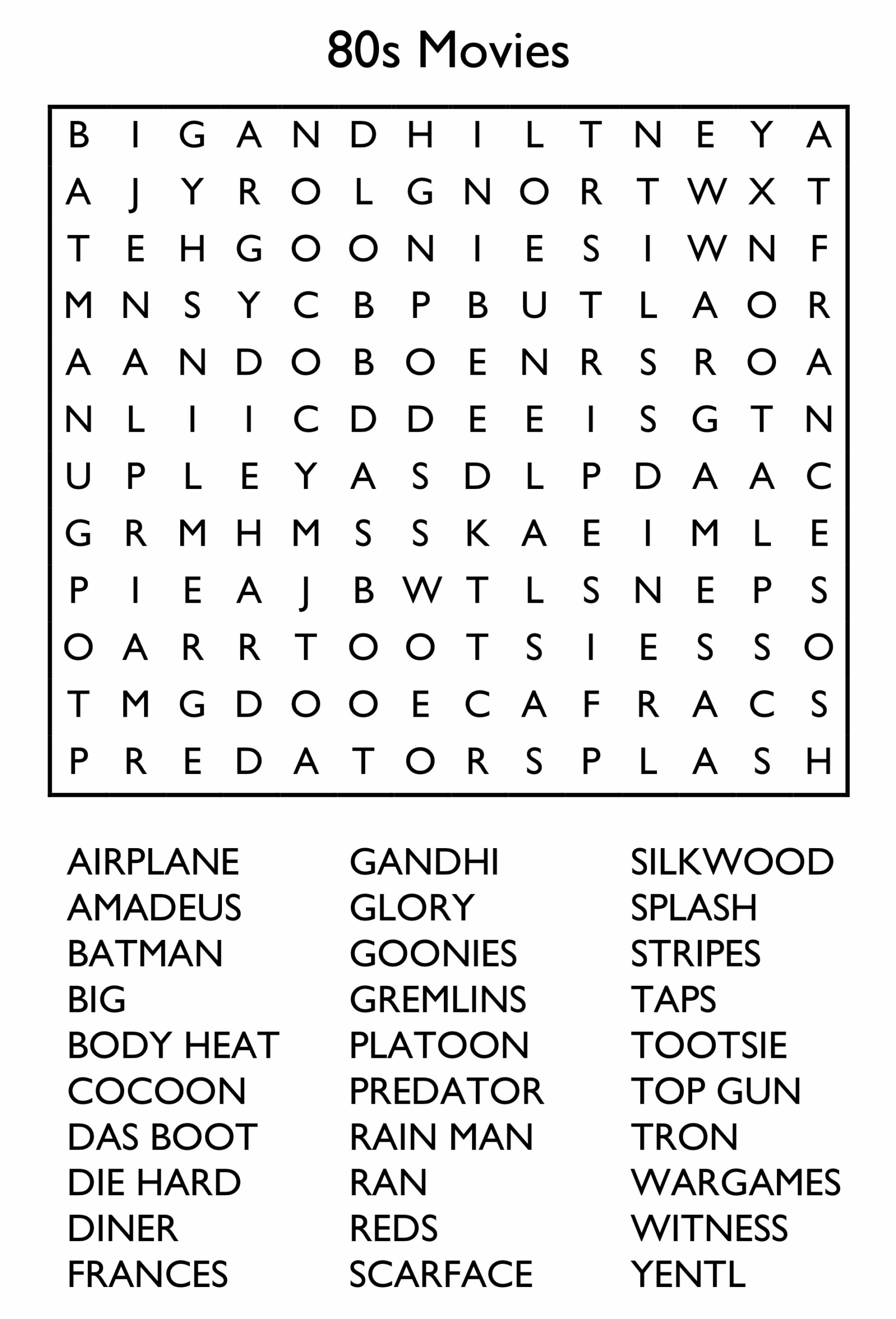 Large Printable Word Search