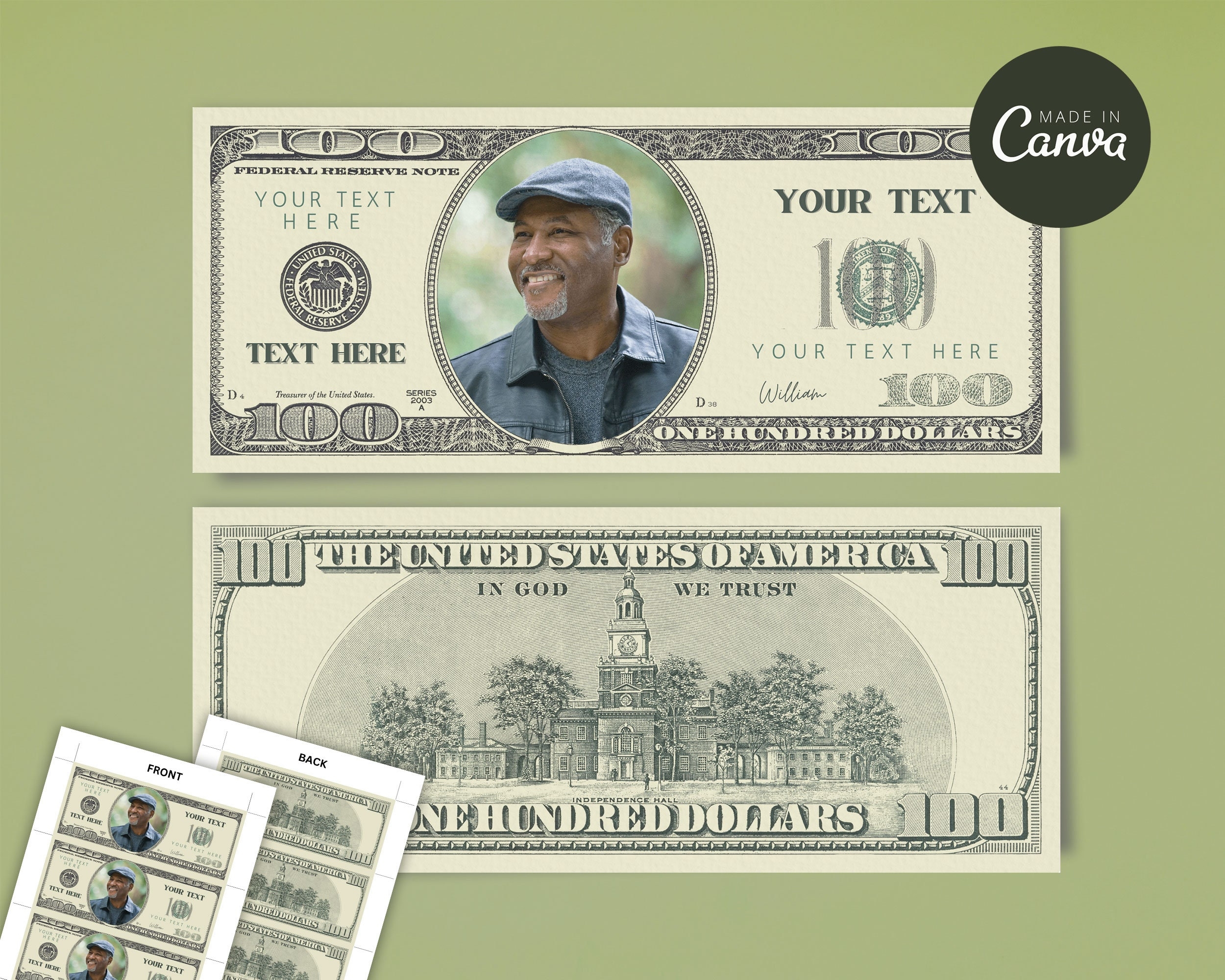 printable 100 dollar bill