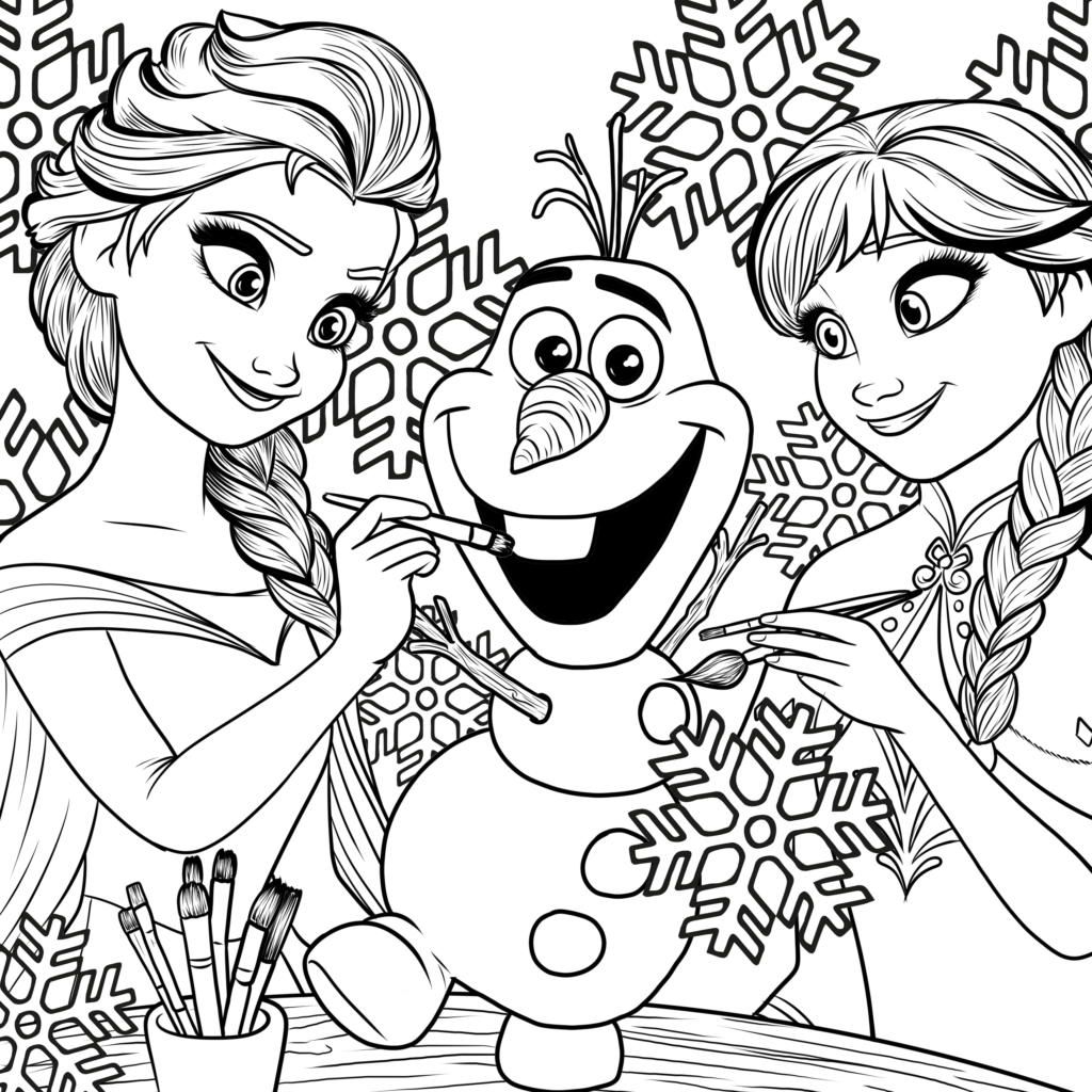 Anna And Elsa Color Page