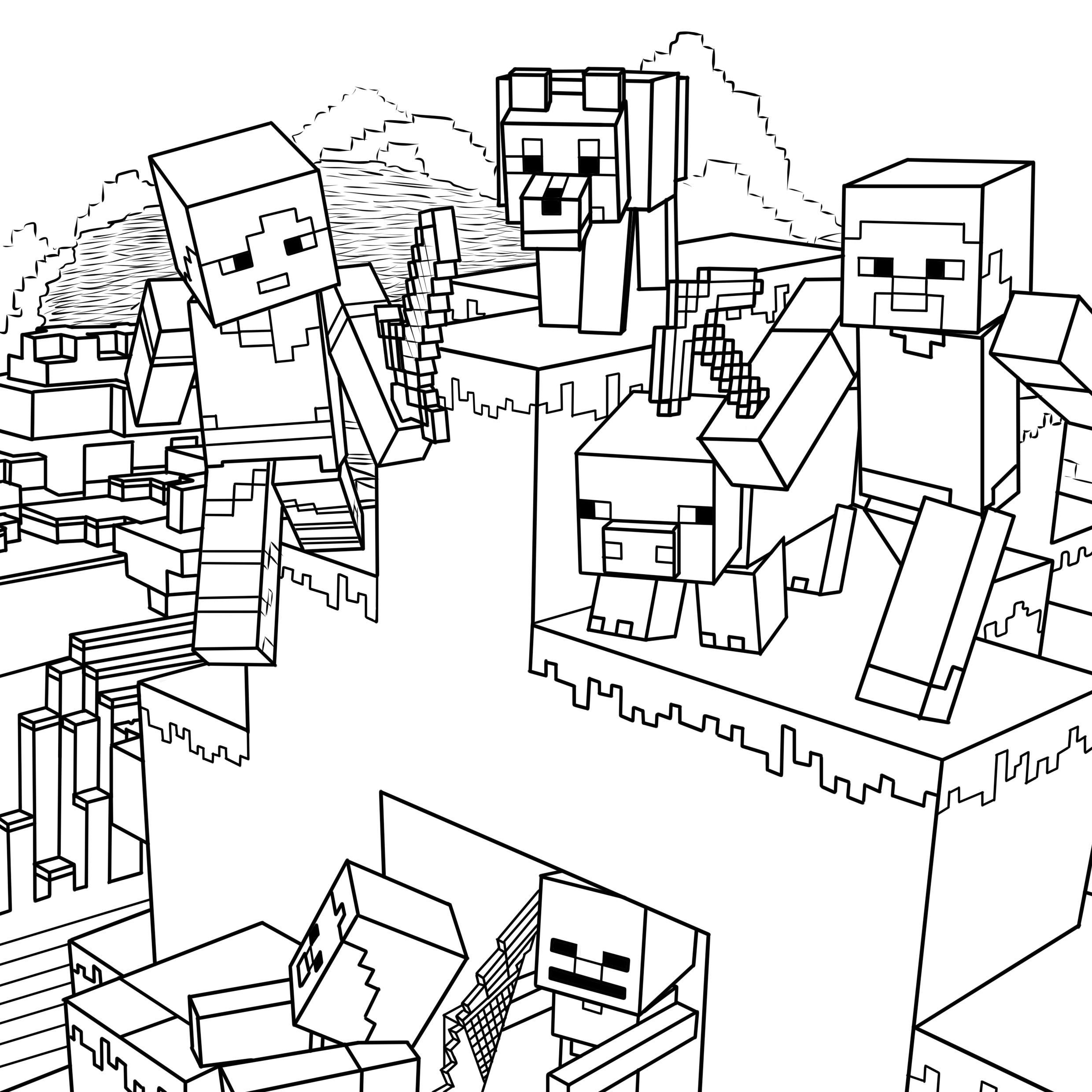 printable coloring pages minecraft