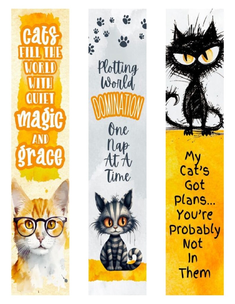 15 Curious Cats Bookmarks Free Printable Marketing Artfully