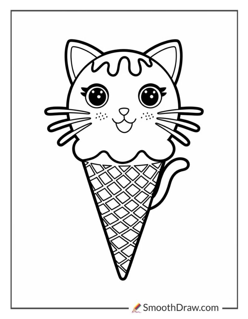 coloring picture of ice cream cone