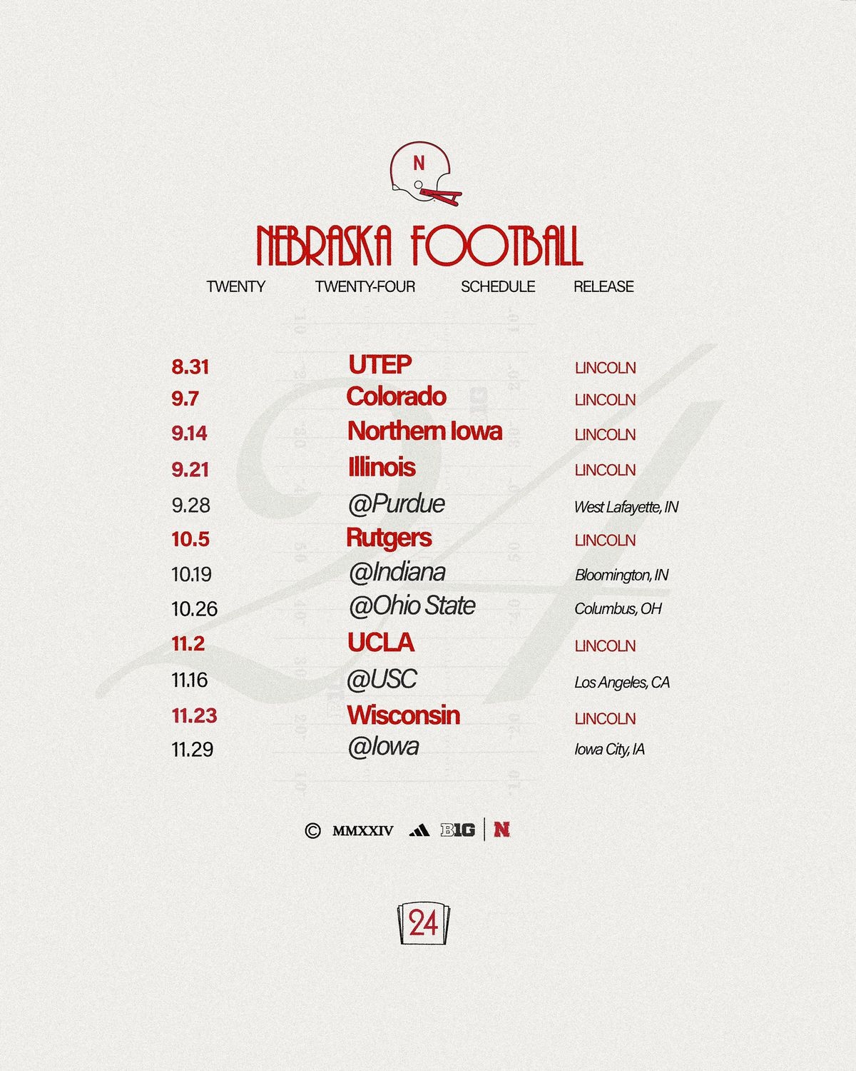2024 Big Ten Football Schedules Released Reaction To Nebraska s Schedule Corn Nation