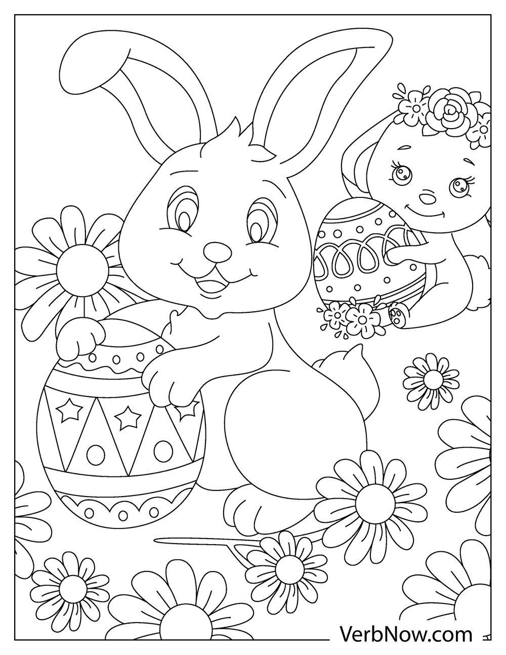 easter bunny coloring page printable