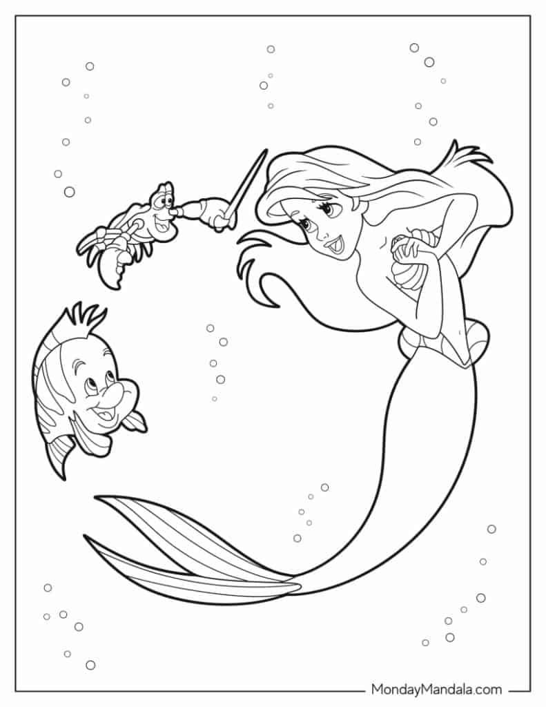 disney princess ariel coloring pages