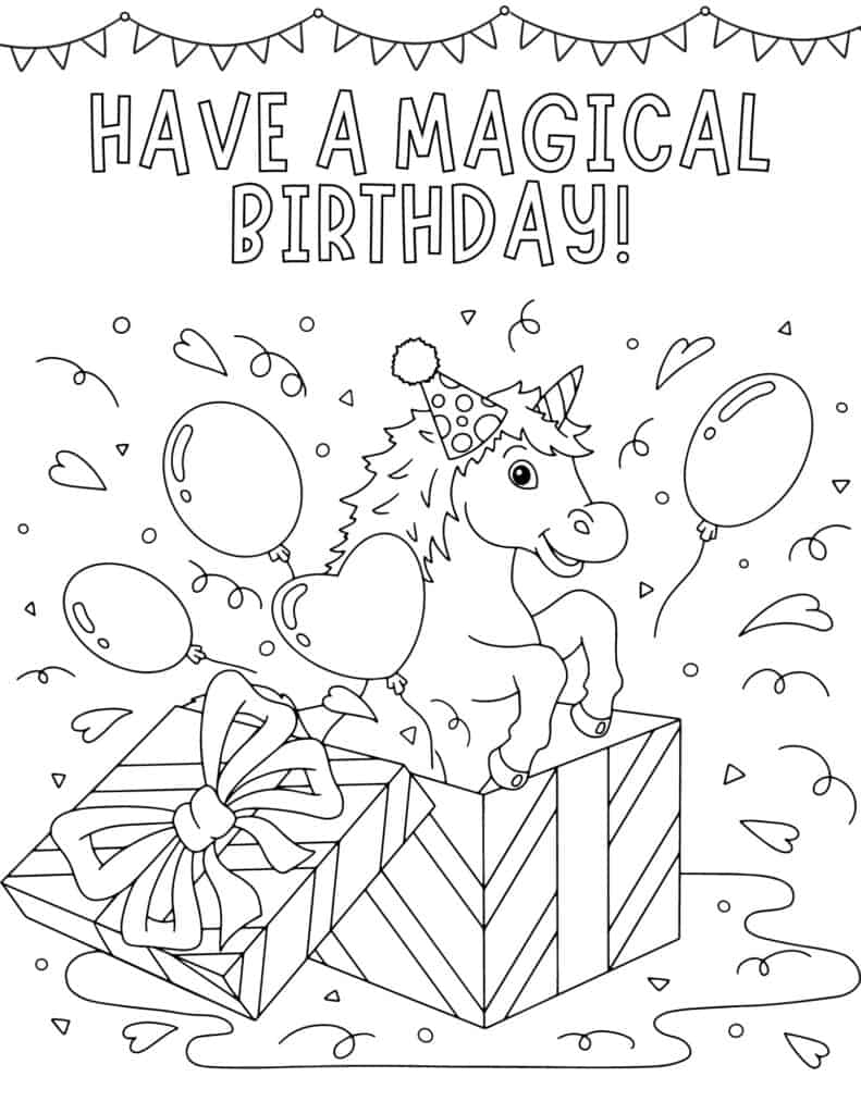 30 Free Printable Happy Birthday Coloring Pages For Kids Prudent Penny Pincher