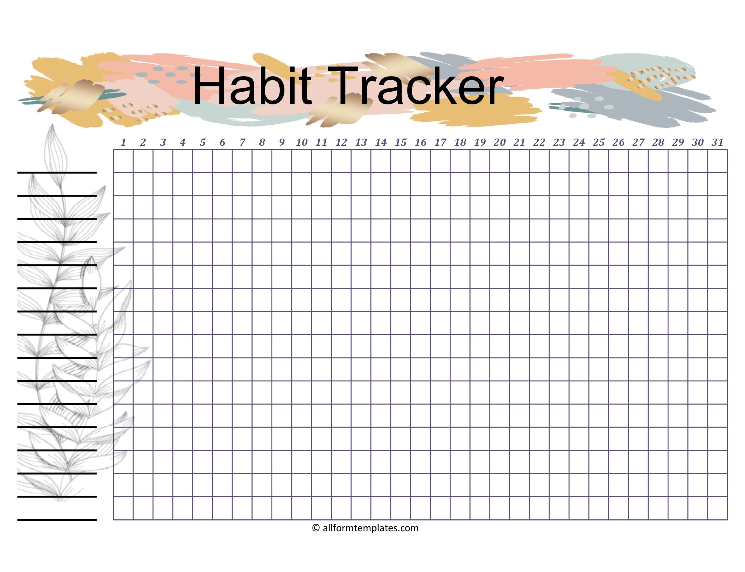 free habit tracker printable