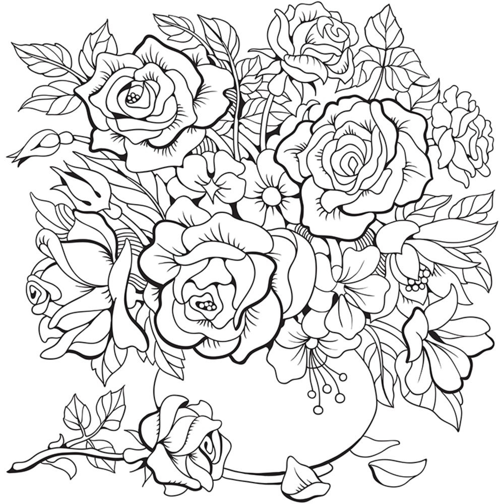 free printable flower coloring pages for adults