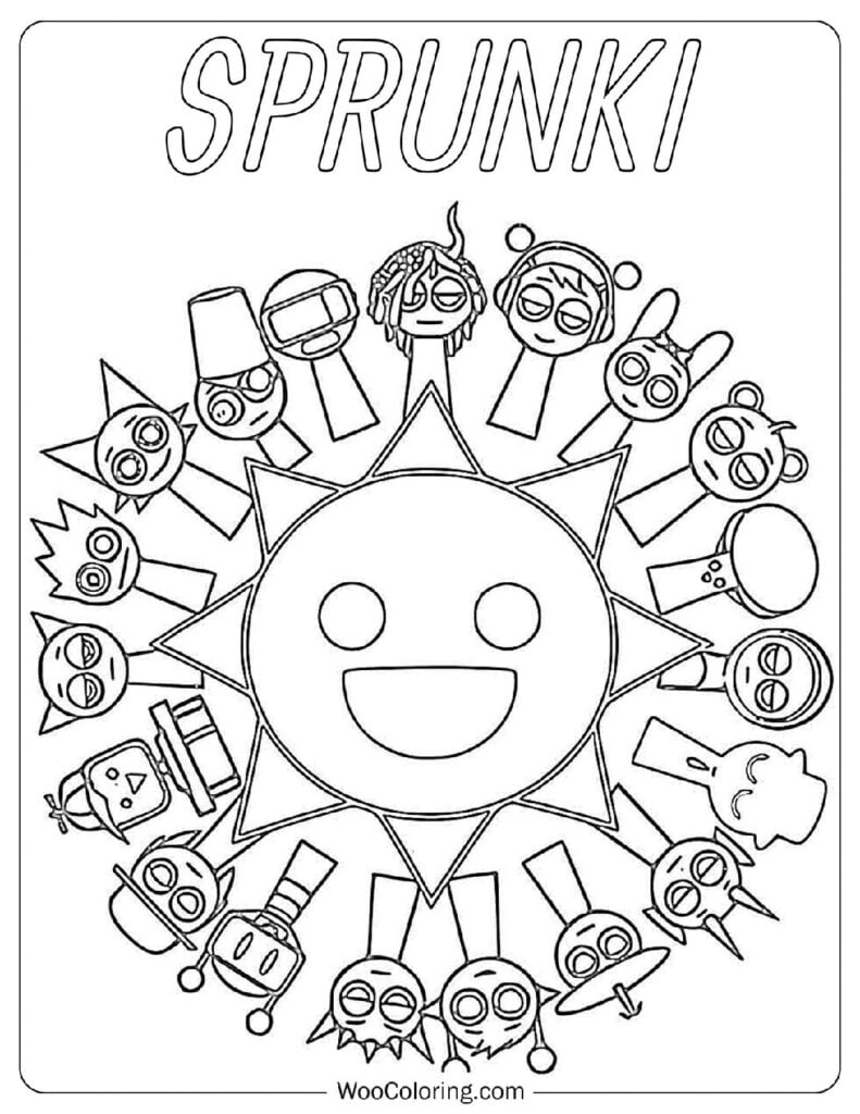 Sprunki Coloring Pages Printable