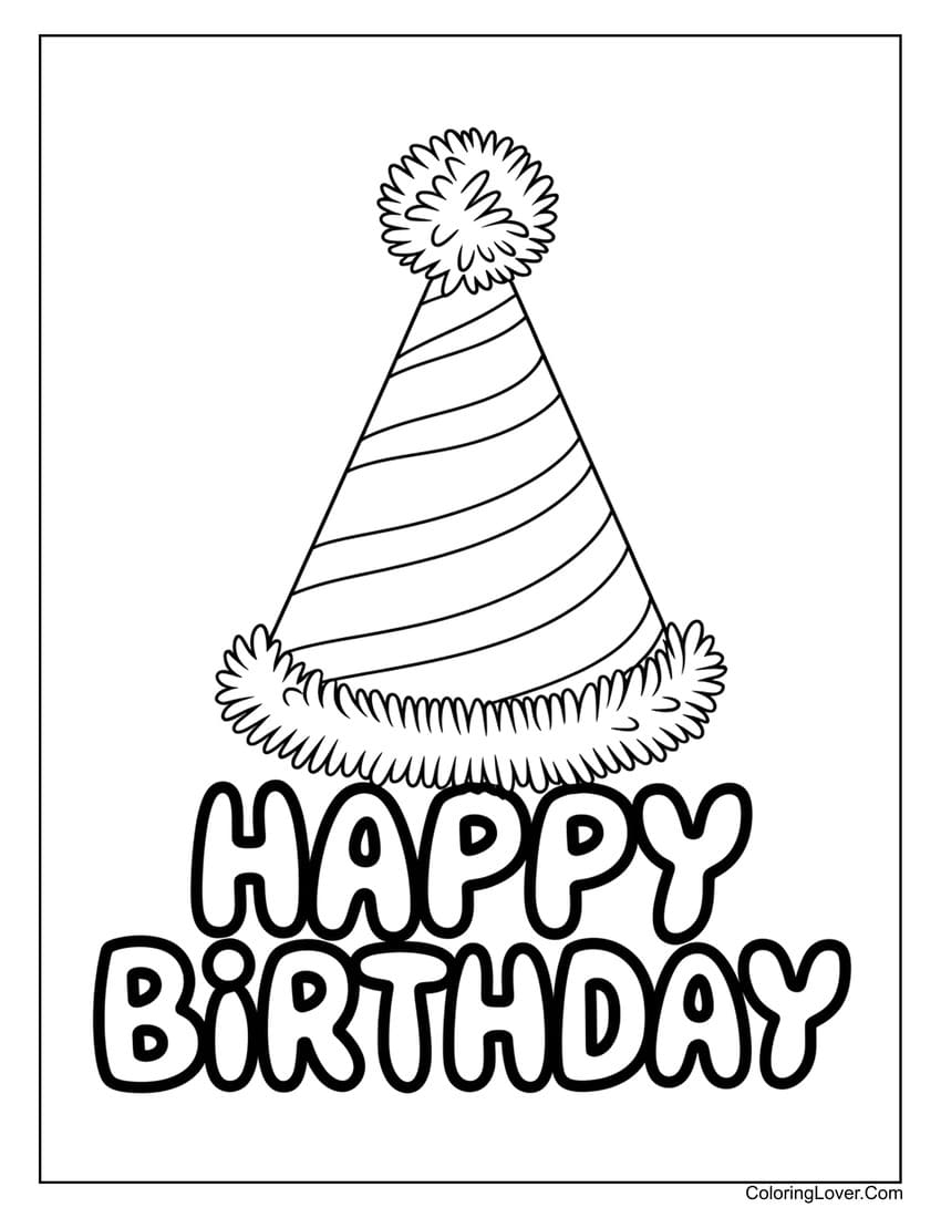 printable happy birthday color sheets for kids