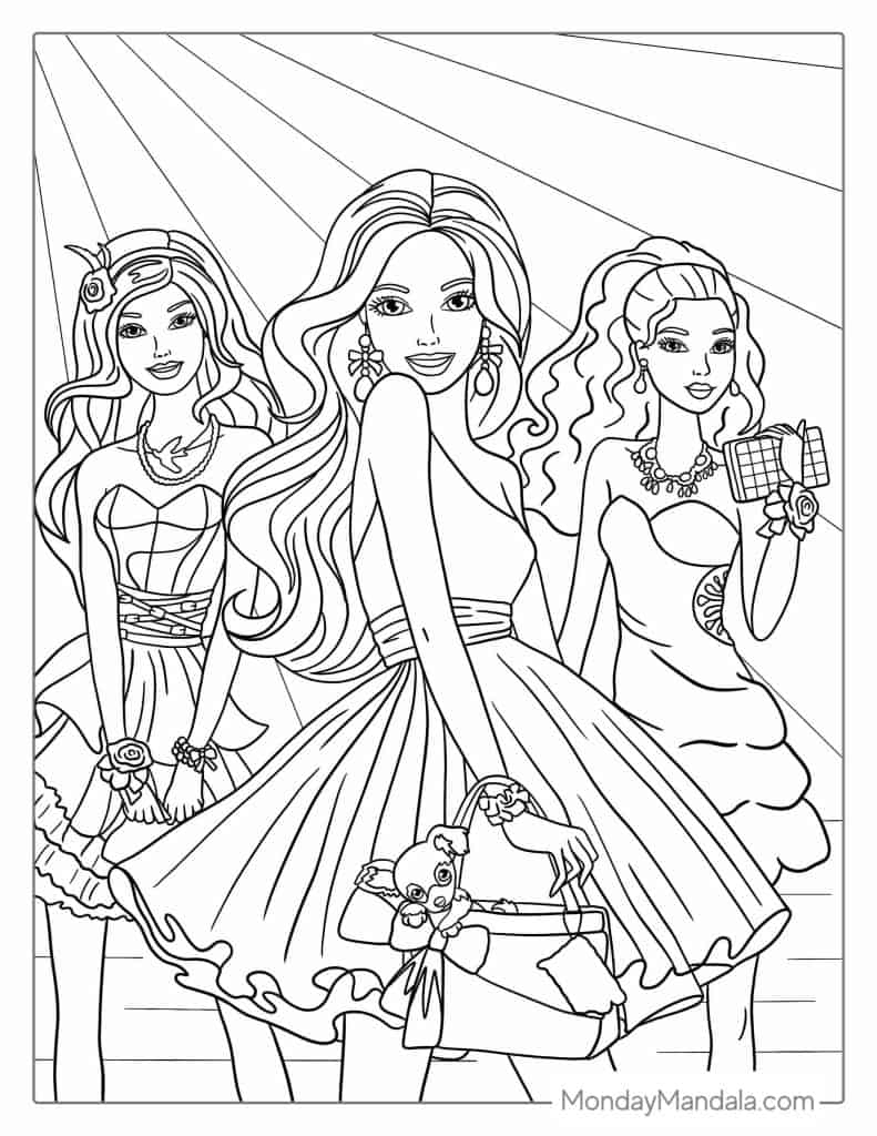 Barbie Printable Color Pages