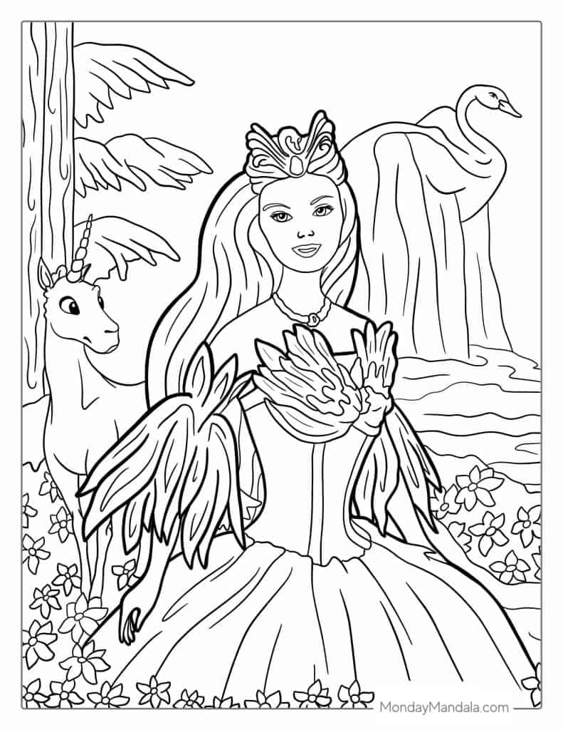 free barbie pictures to color