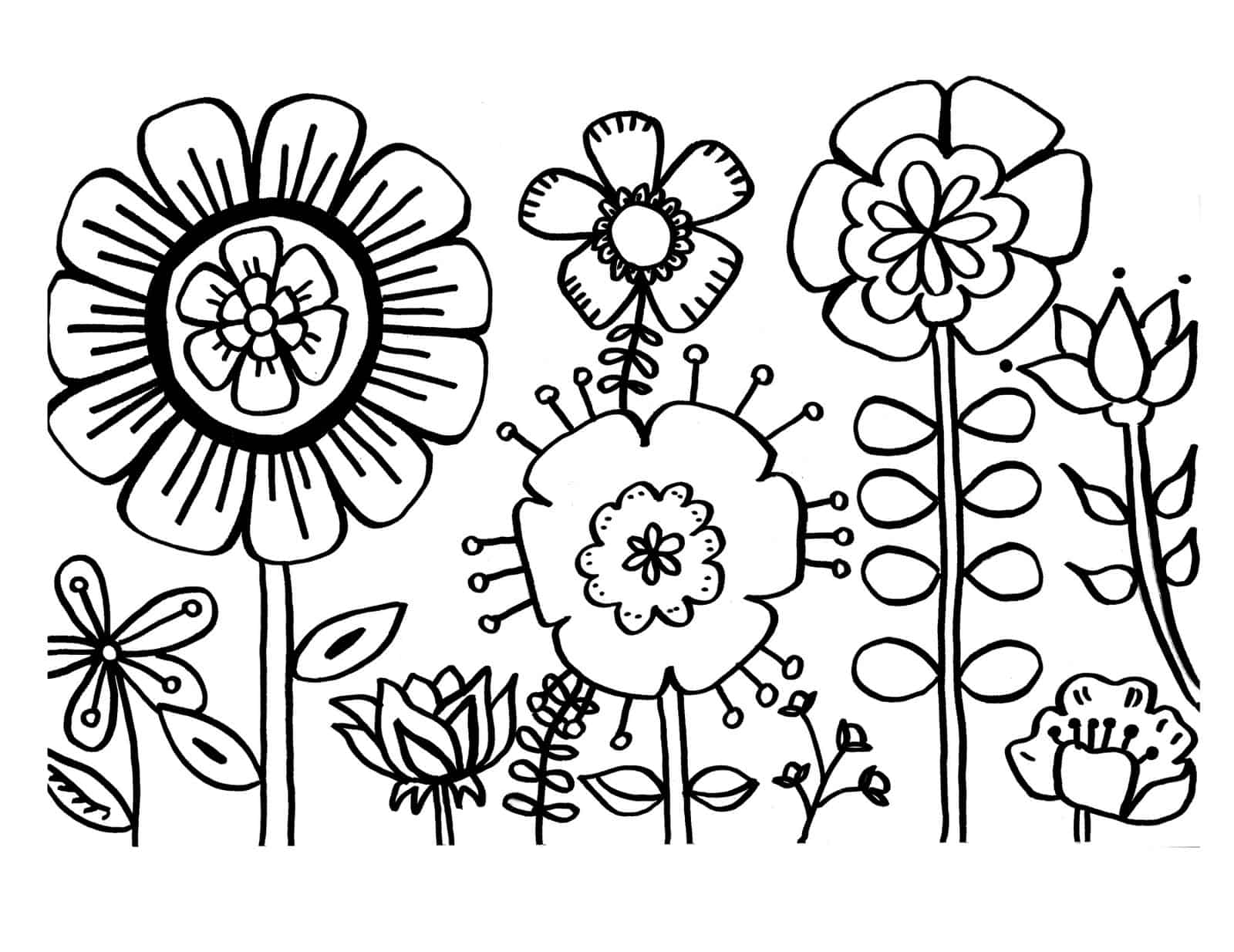 free printable flower coloring pages
