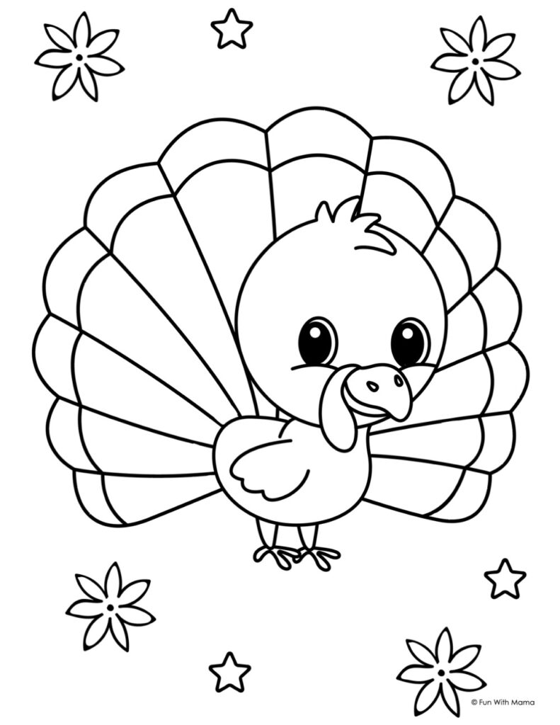 Turkey To Color Printable