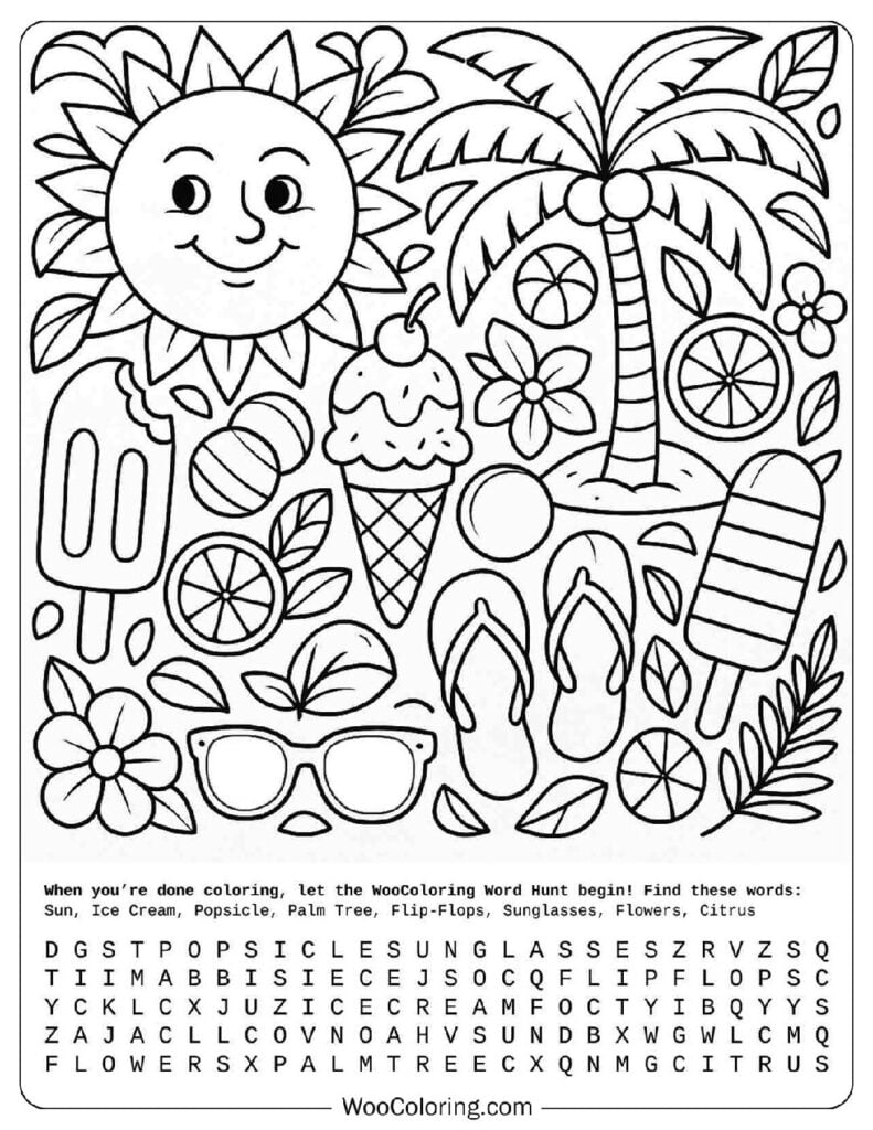 summer coloring pages printable pdf