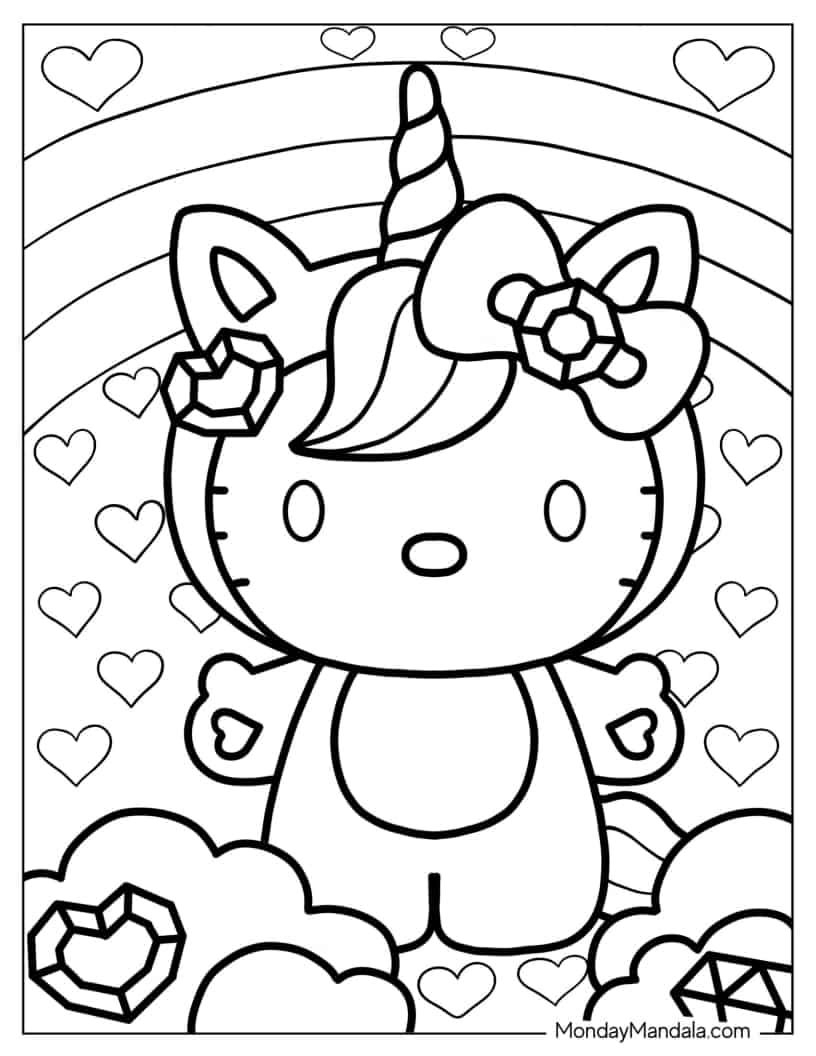 free printable coloring pages hello kitty