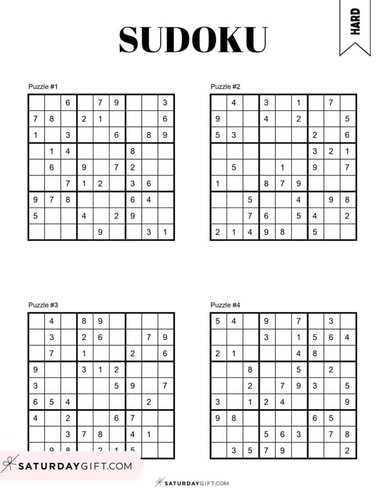 Sudoku Puzzles Printable Pdf