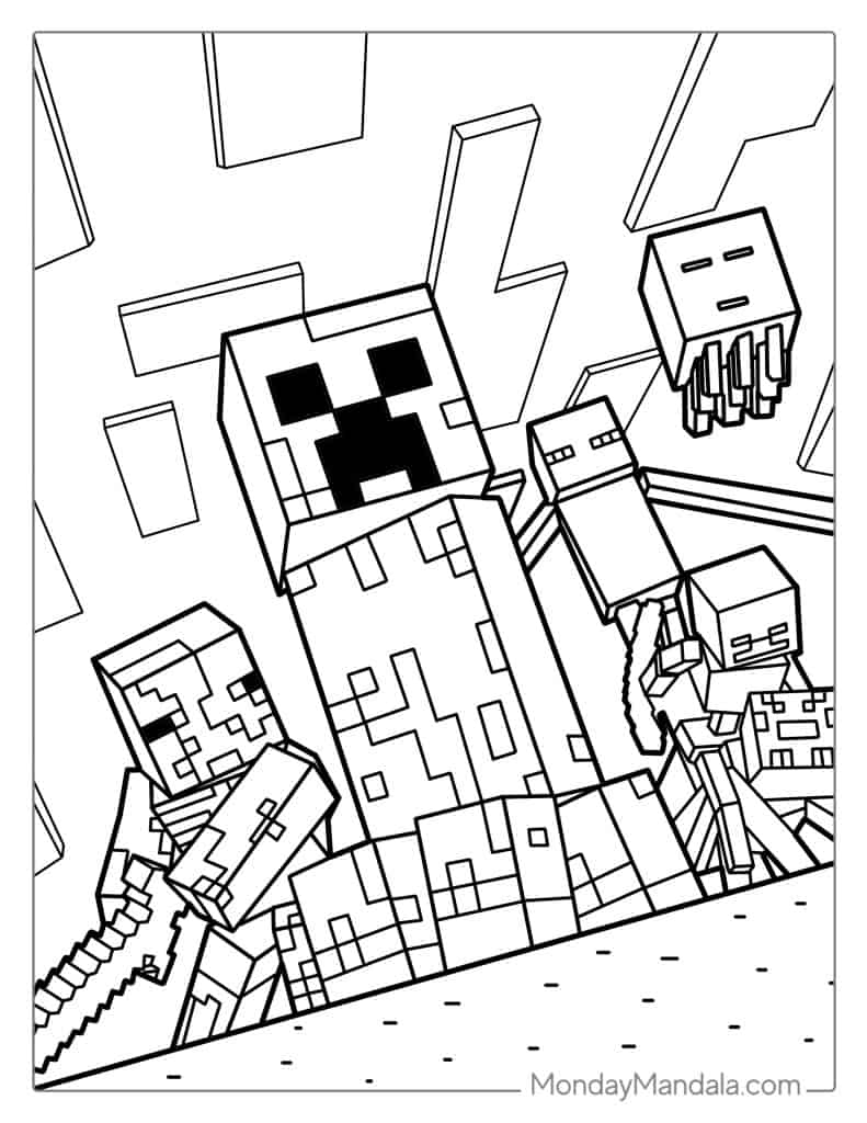 Printable Coloring Pages Minecraft