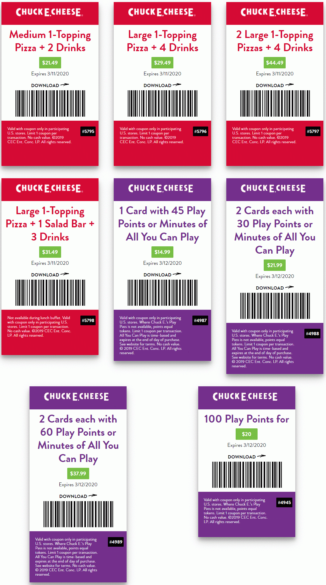 printable chuck e cheese coupons 2024