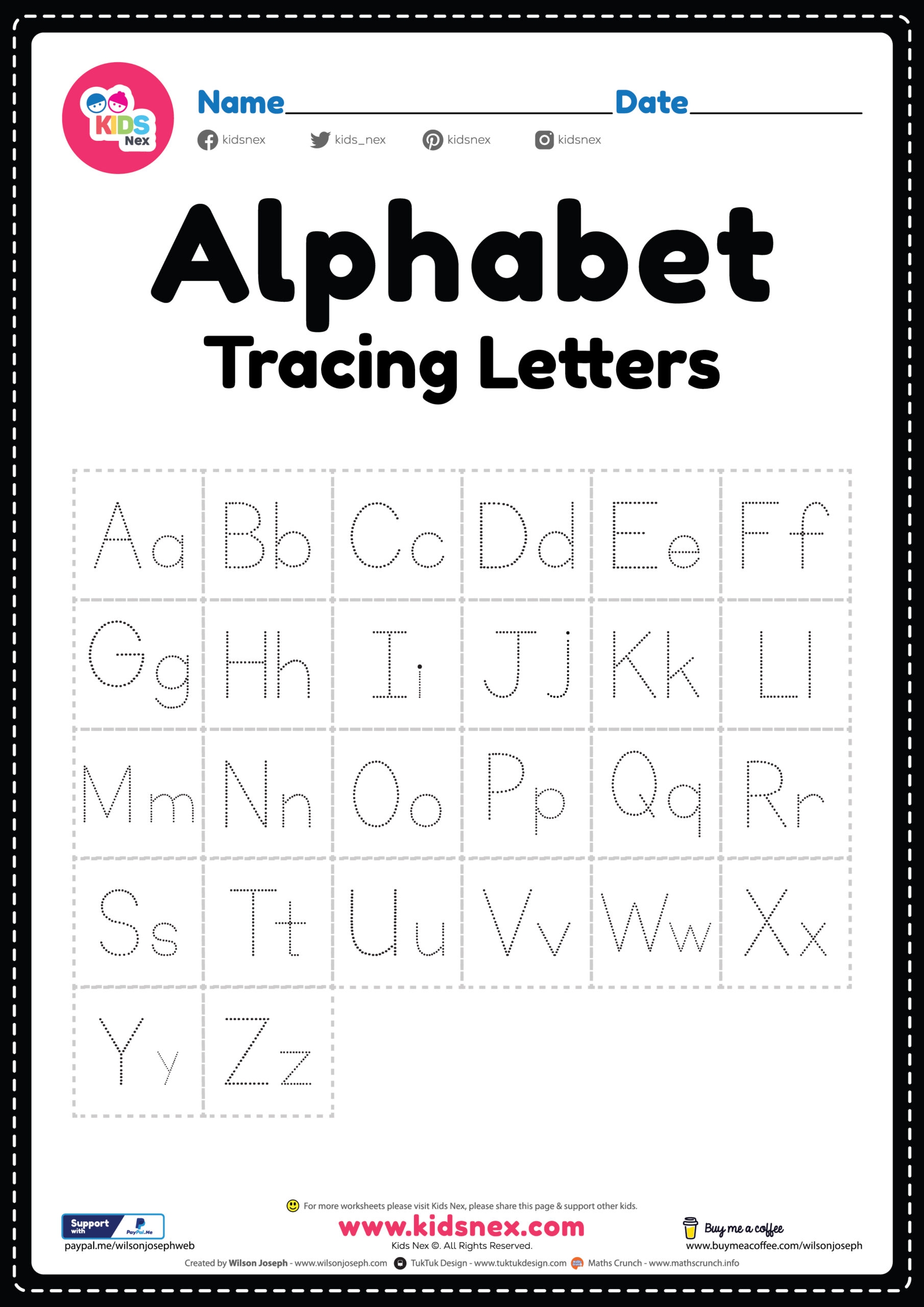 free printable alphabet tracing
