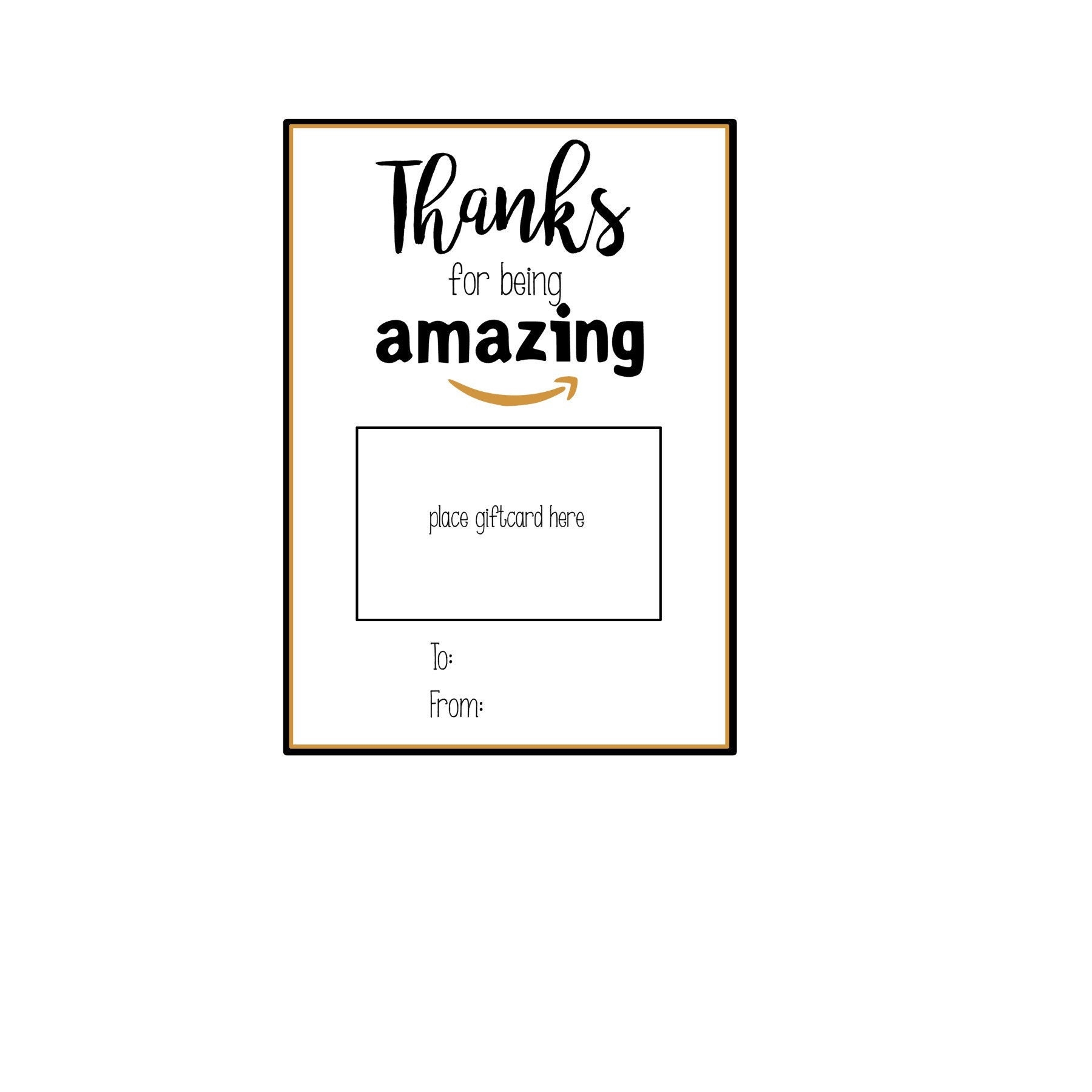 Amazon Printable Gift Card Holder Amazon Gift Card Printable Gift Card Holder Teacher Gift Coach Gift Boss Gift Etsy