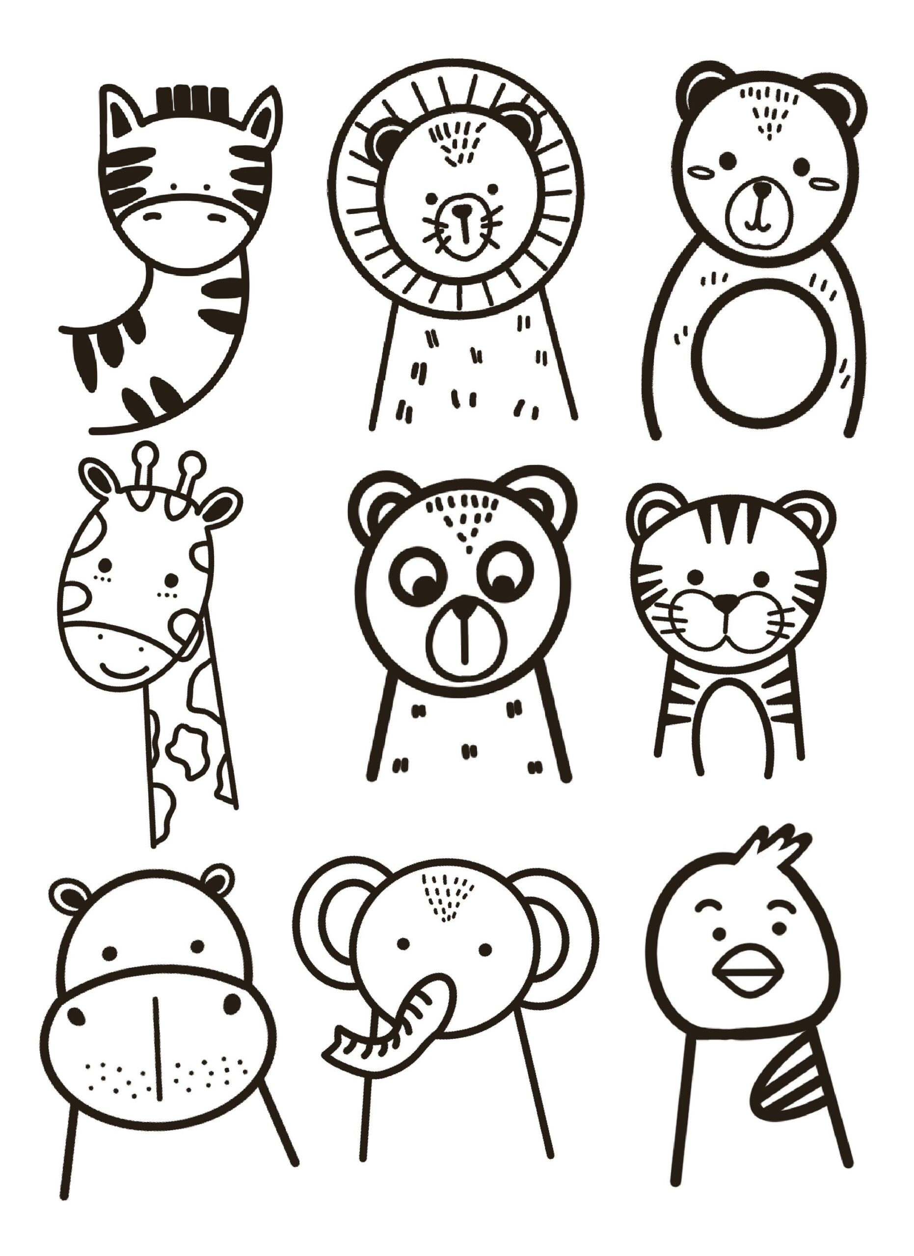 printable coloring pages for boys animals theme