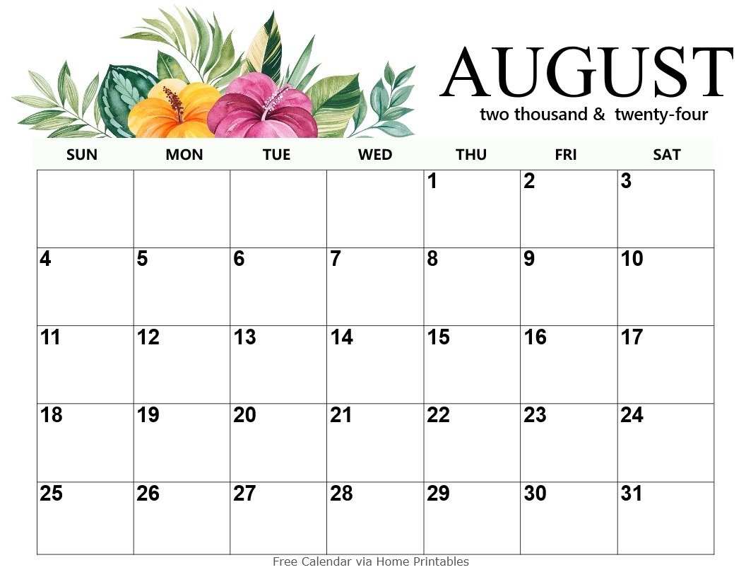 free printable calendar august 2024