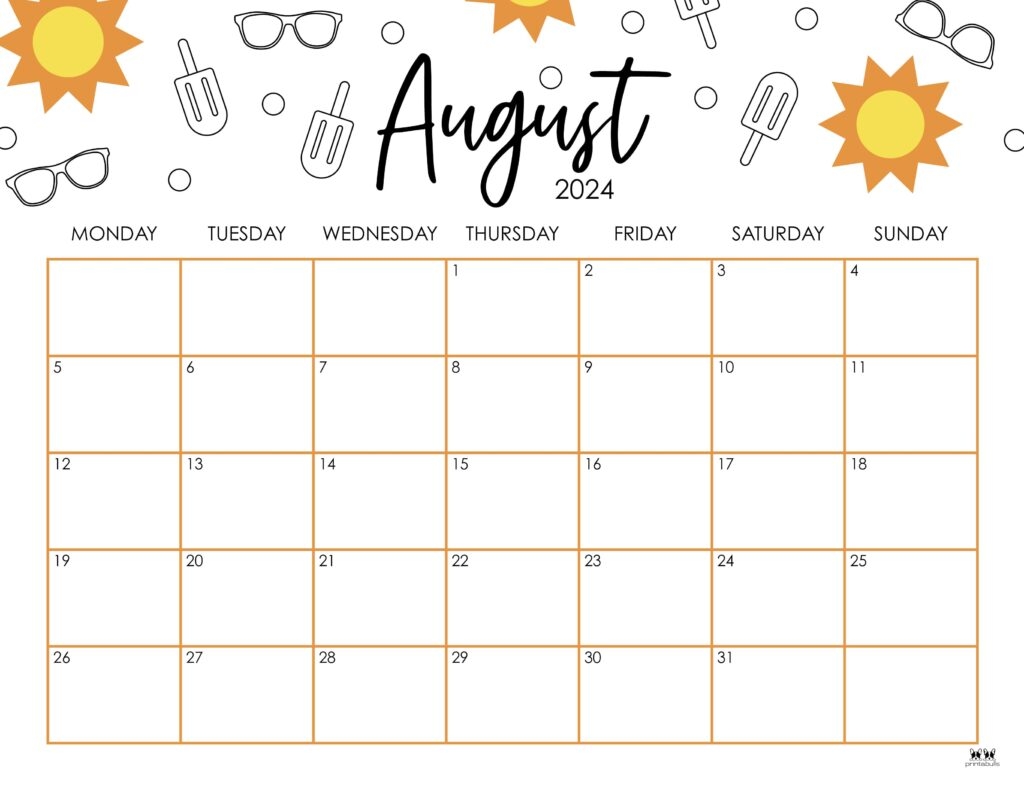 august 2024 printable calendar