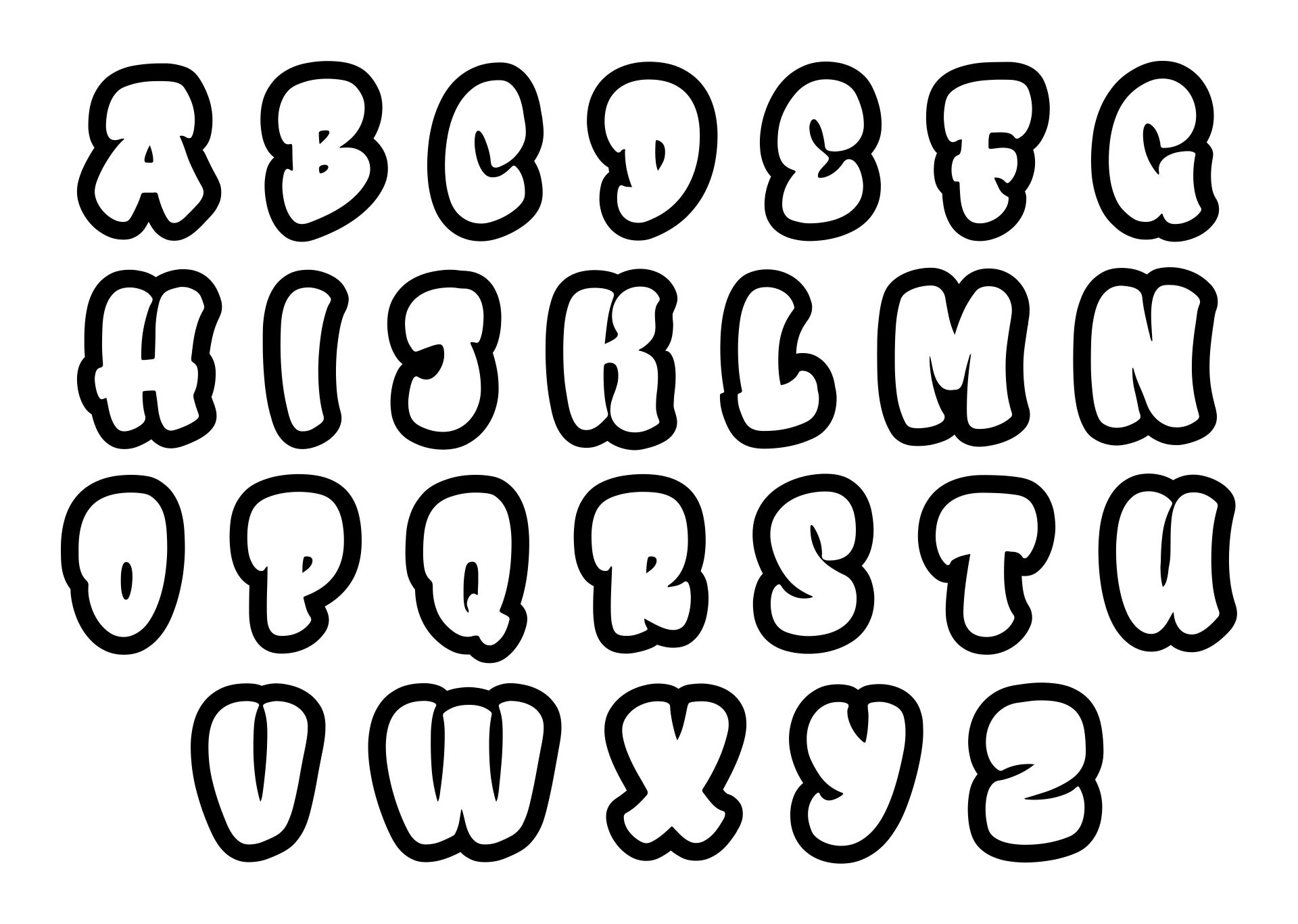 Bubble Letters Alphabet Printable Printable Party Favors