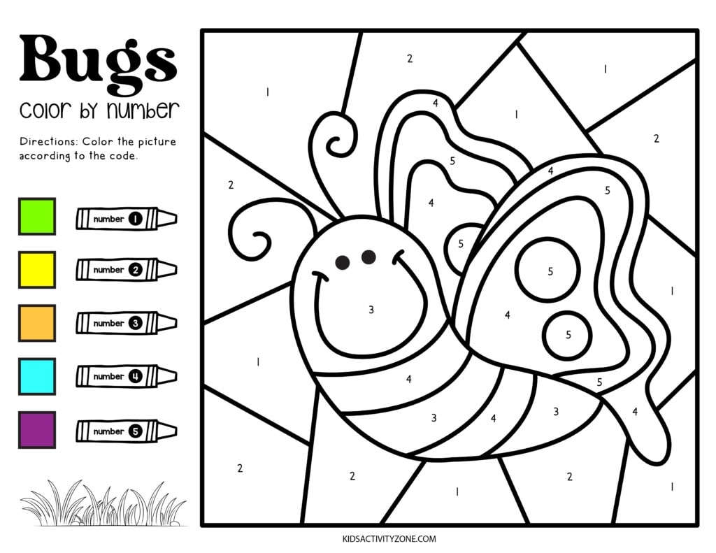 Bug Color By Number Kids Activity Zone