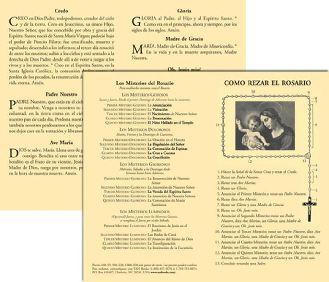 C mo Rezar El Rosario En Espa ol How To Pray The Rosary Prayer Leaflet In Spanish rosary howtopraytherosary virginmary Etsy