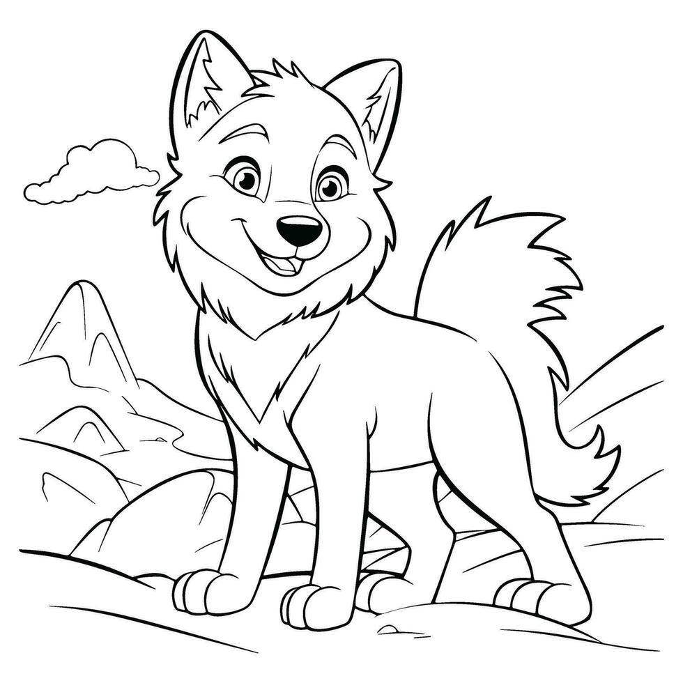 printable coloring page dog cartoon style