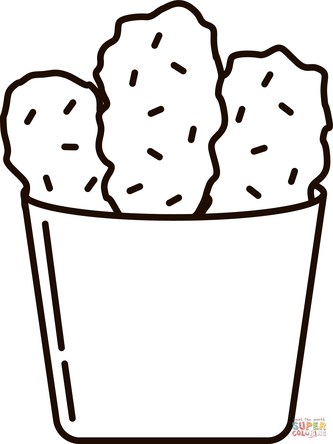 Chicken Nuggets Coloring Page Free Printable Coloring Pages