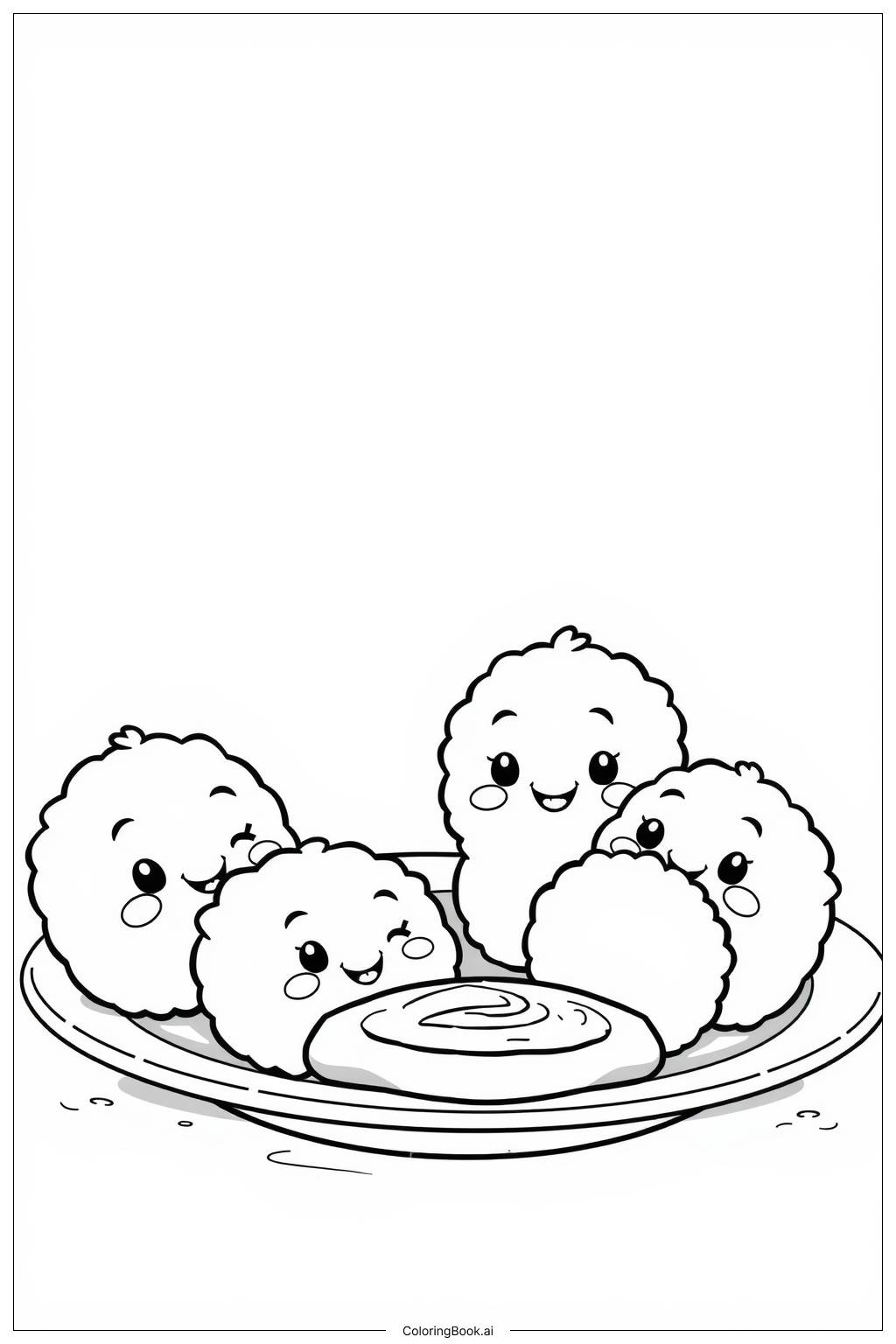 chicken nugget colouring pages printable