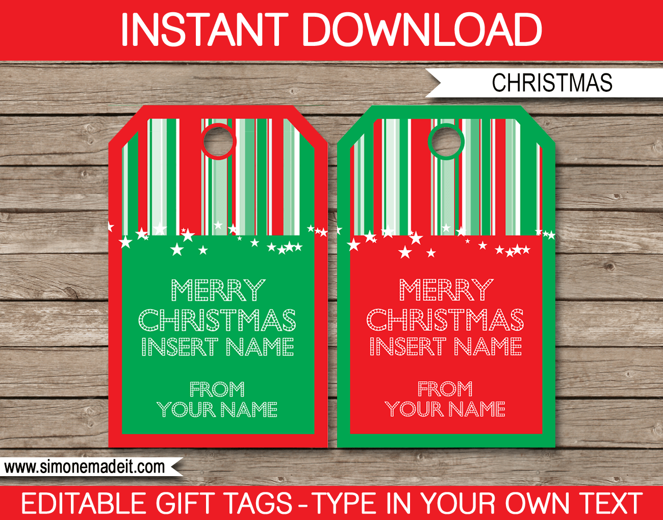 printable christmas gift tags editable
