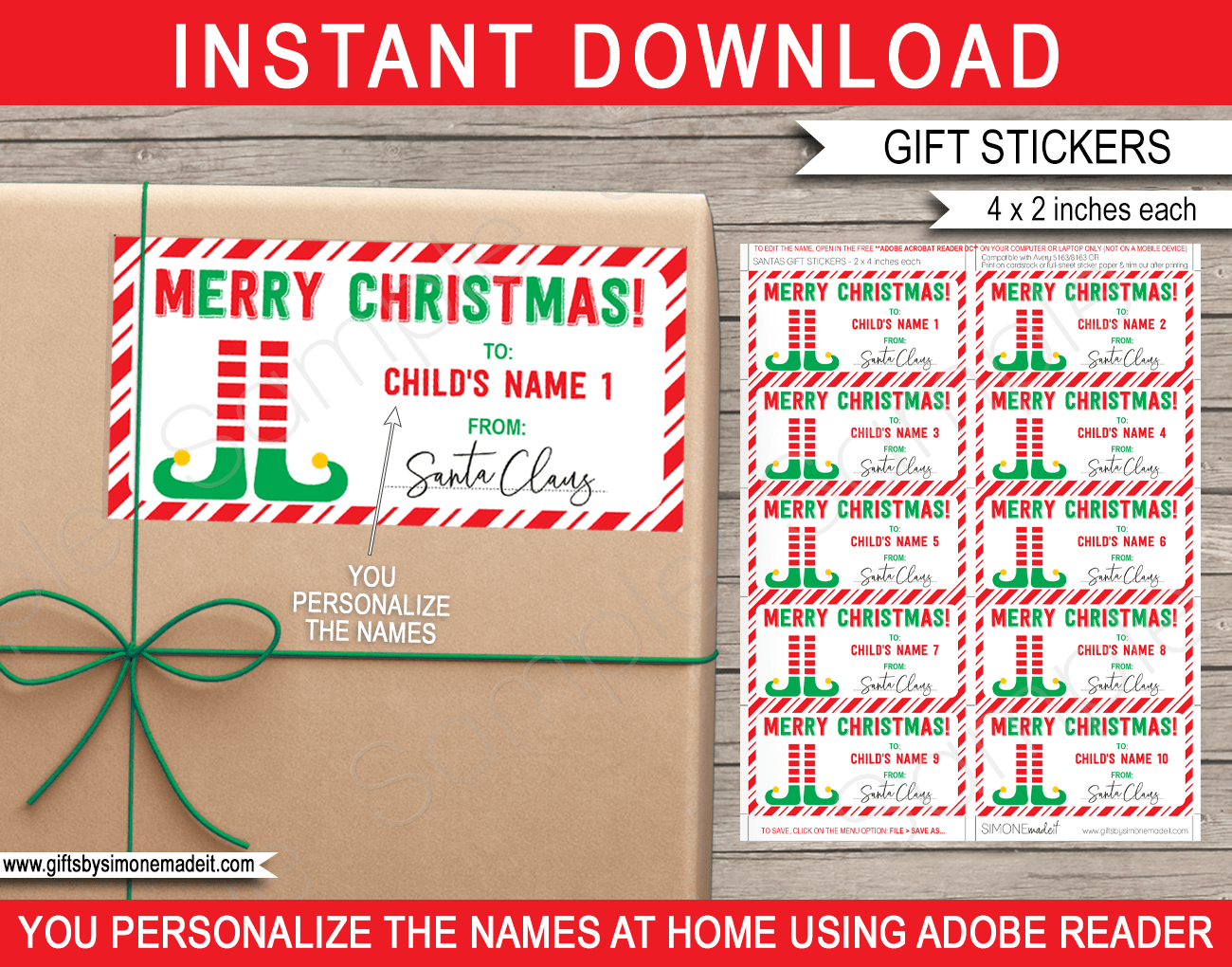 christmas gift tags printable