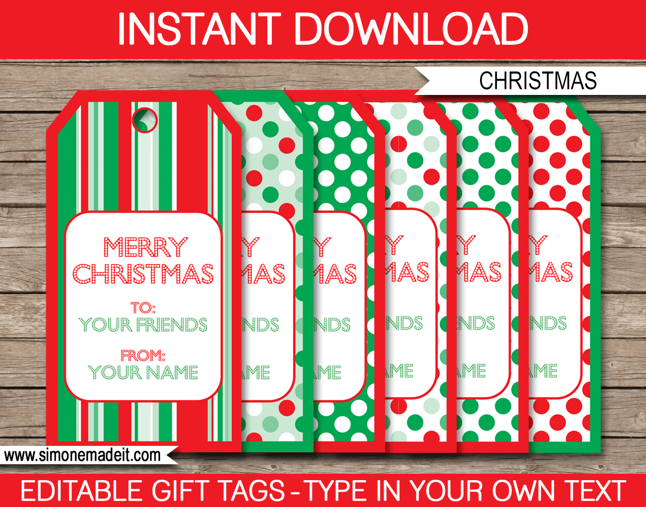 Printable Christmas Gift Tags Editable