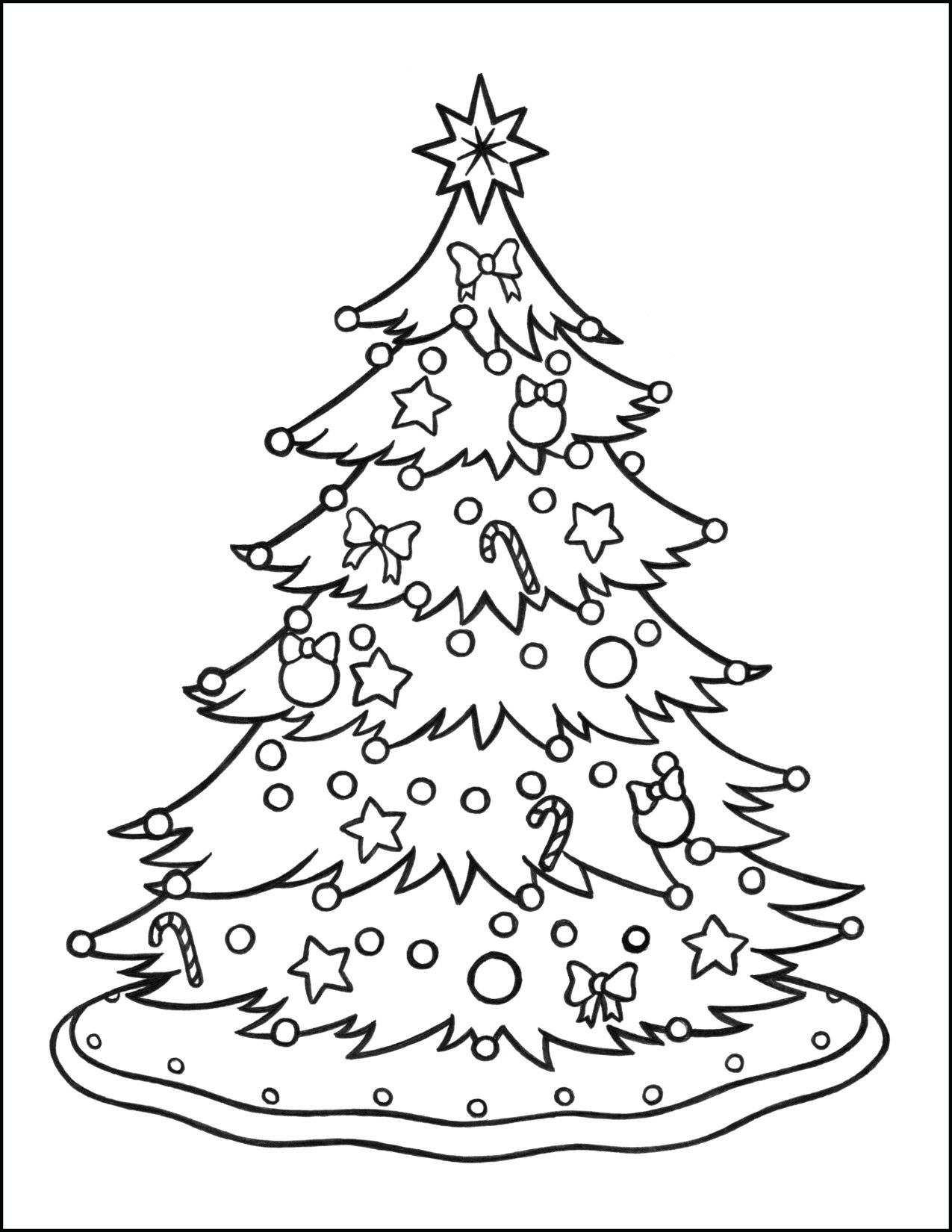 Printable Christmas Coloring Page With Tree