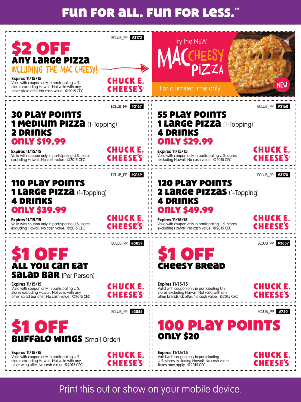 Chuck E Cheese July 2025 Coupons And Promo Codes 