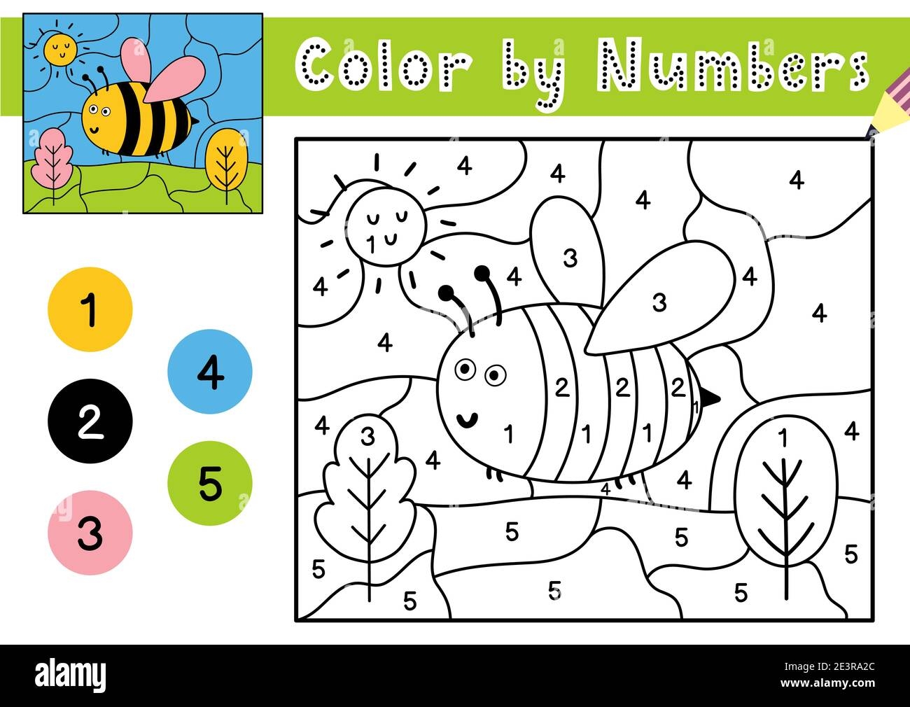 color by number printable for kids
