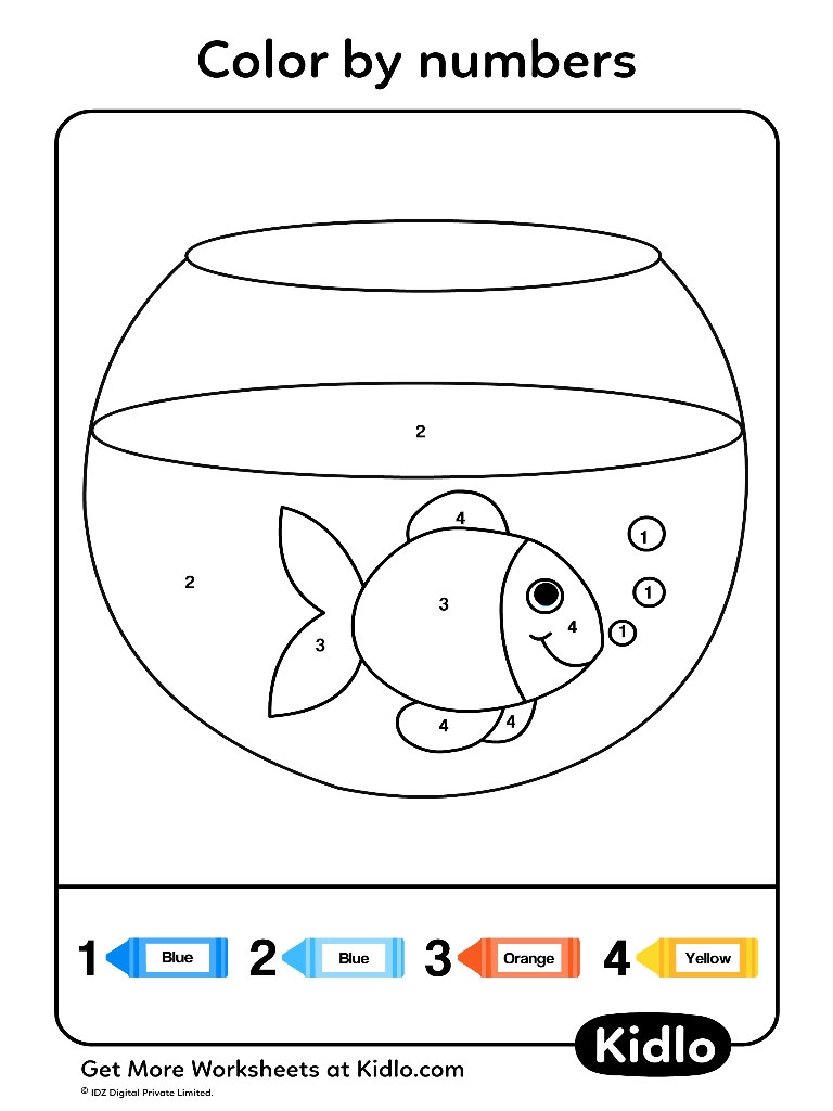 Color By Numbers Coloring Pages Worksheet 35 Kidlo