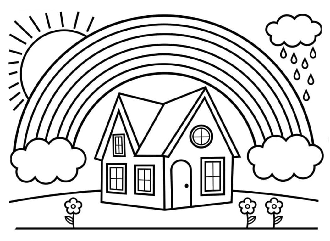 rainbow coloring page printable