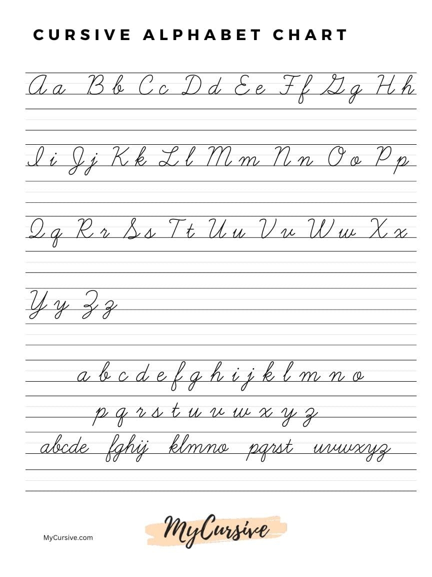 cursive writing printable alphabet