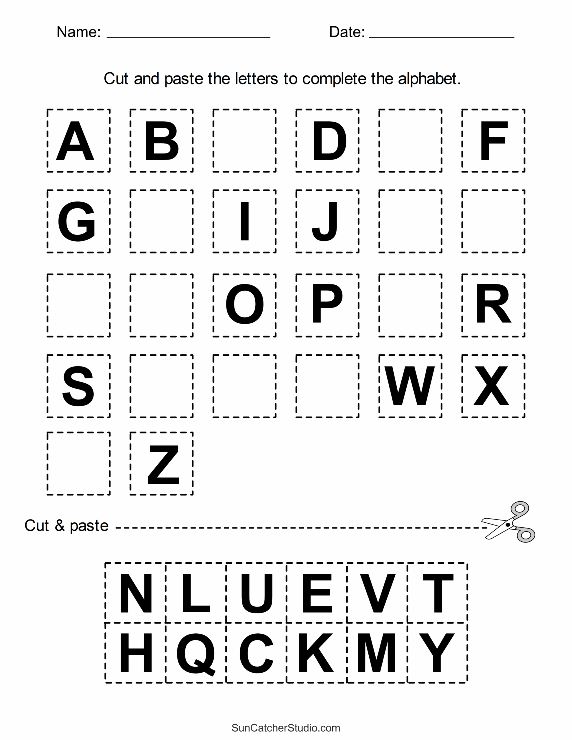 free printable preschool activity sheets
