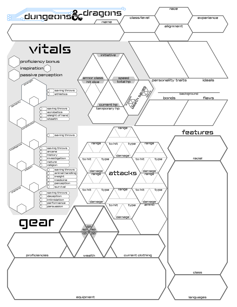 dungeons and dragons character sheet printable
