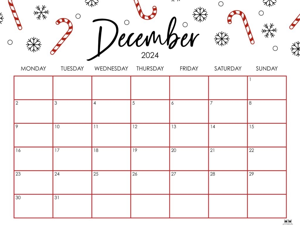 December 2024 Calendars 50 FREE Printables Printabulls